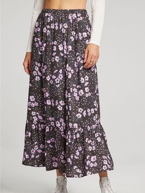 saltwater LUXE Rex Maxi Skirt with Pink Floral Print